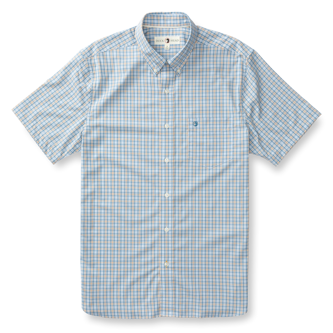 Driggs Plaid Short Sleeve Performance Poplin Sport Shirt - Oak Buff