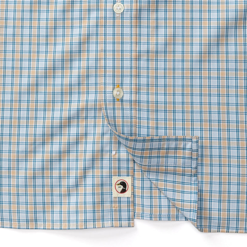 Driggs Plaid Short Sleeve Performance Poplin Sport Shirt - Oak Buff