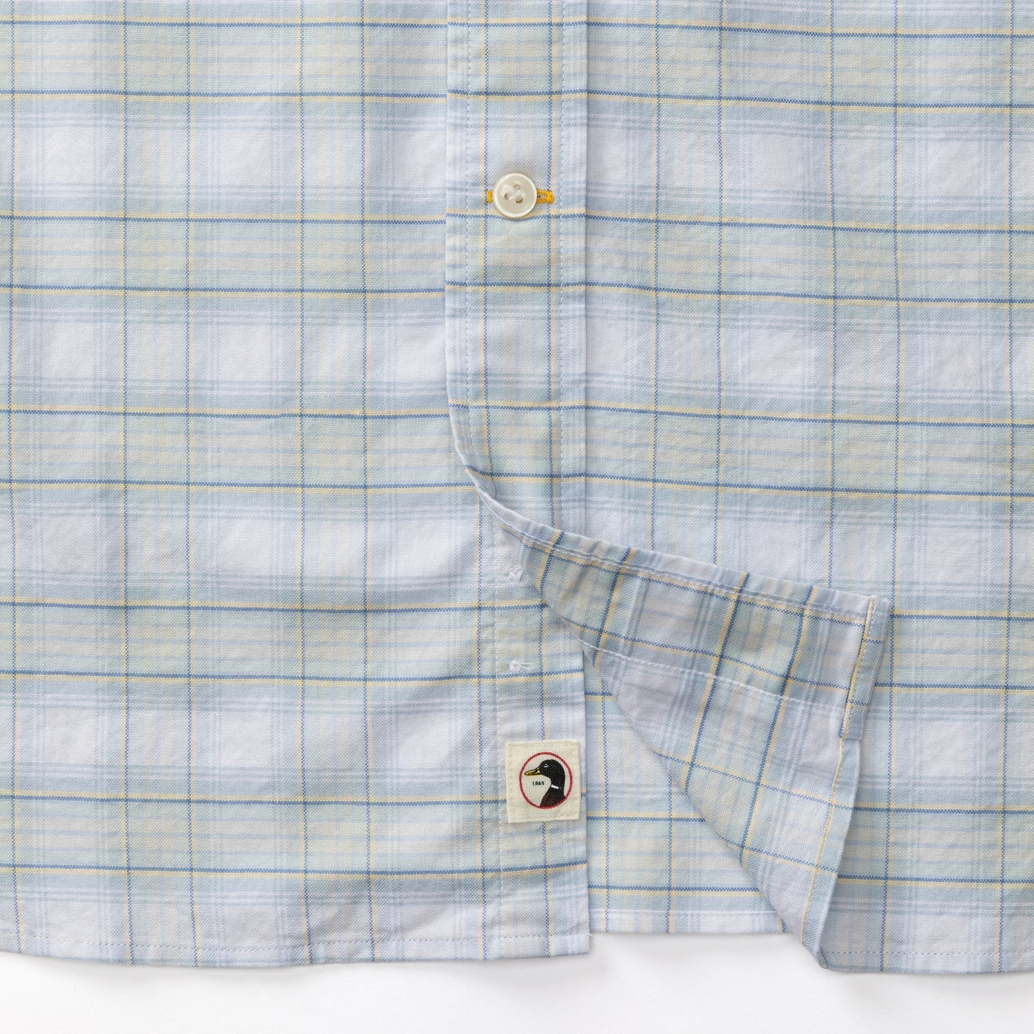 Raney Plaid Cotton Oxford Sport Shirt - Light Blue
