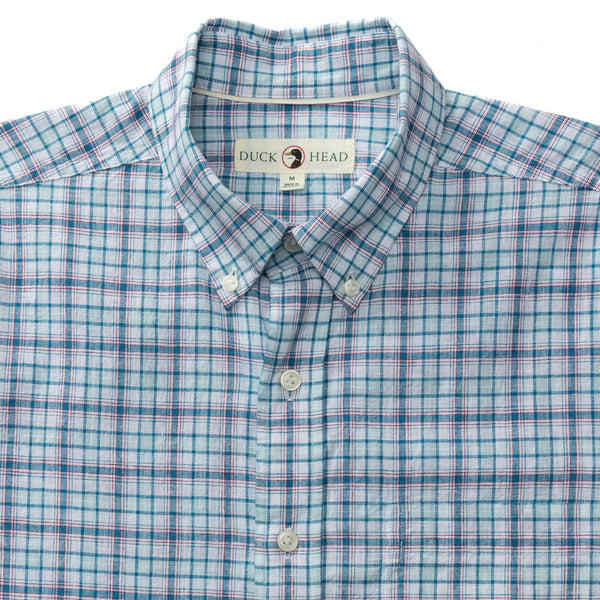 Broome Plaid Linen Cotton Sport Shirt - Pastel Blue