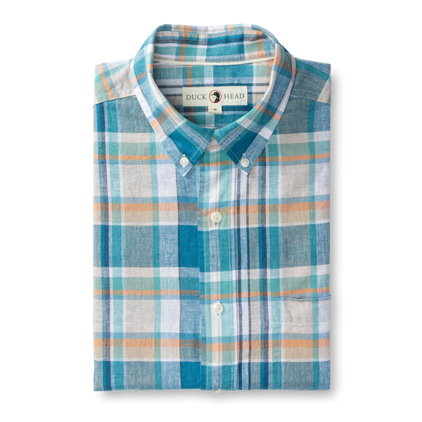 Greenfield Plaid Linen Cotton Sport Shirt - Meadowbrook