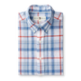 Conner Plaid Linen Cotton Sport Shirt - Light Blue