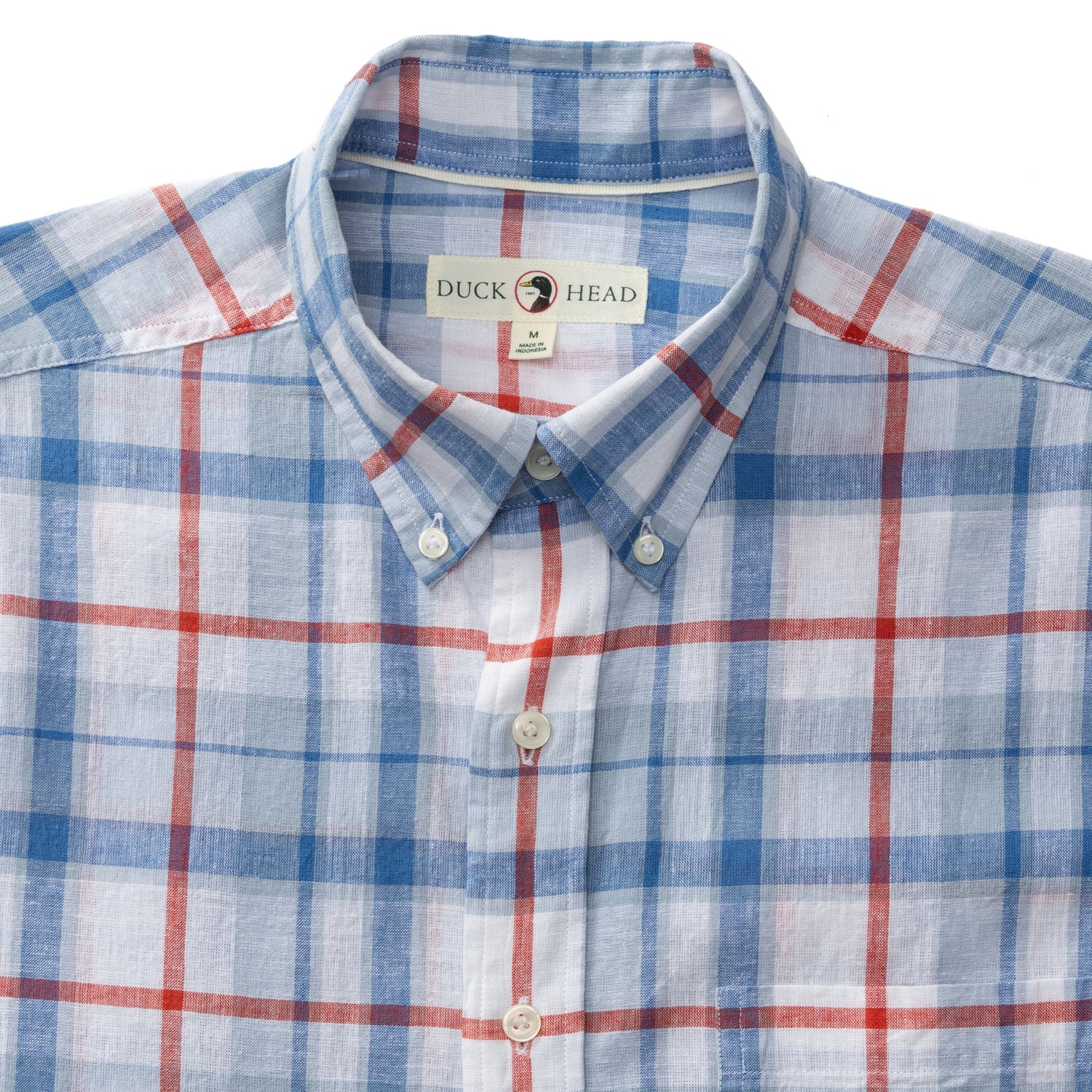 Conner Plaid Linen Cotton Sport Shirt - Light Blue