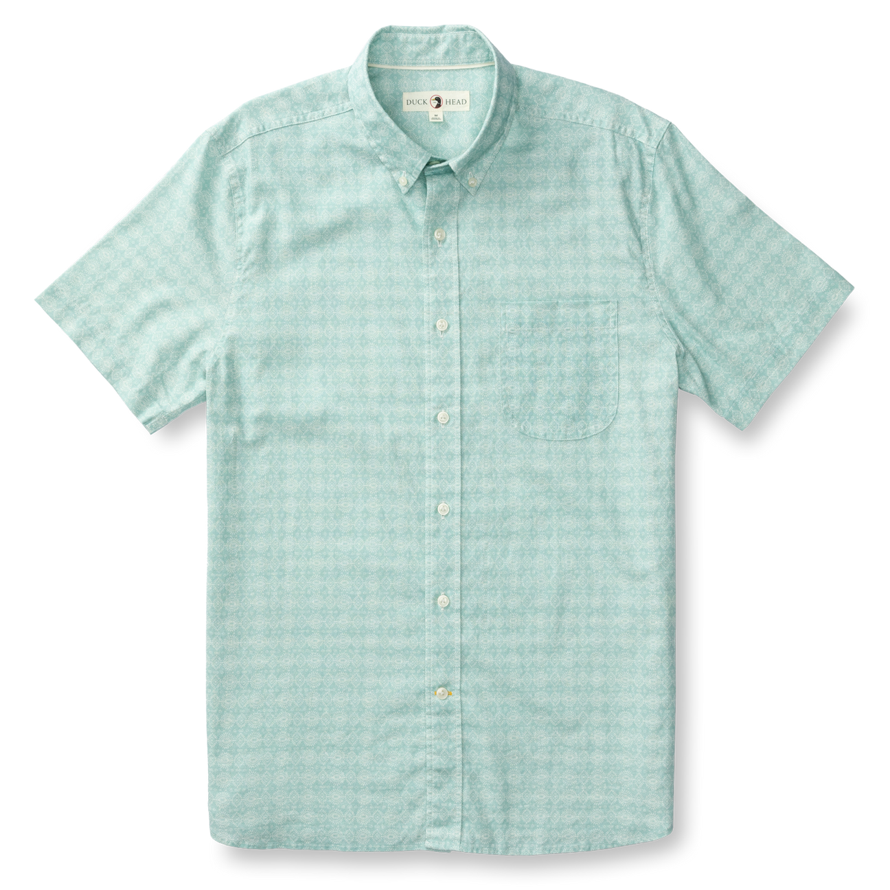Hillcrest Print Short Sleeve Linen Cotton Oxford Sport Shirt - Marine Blue