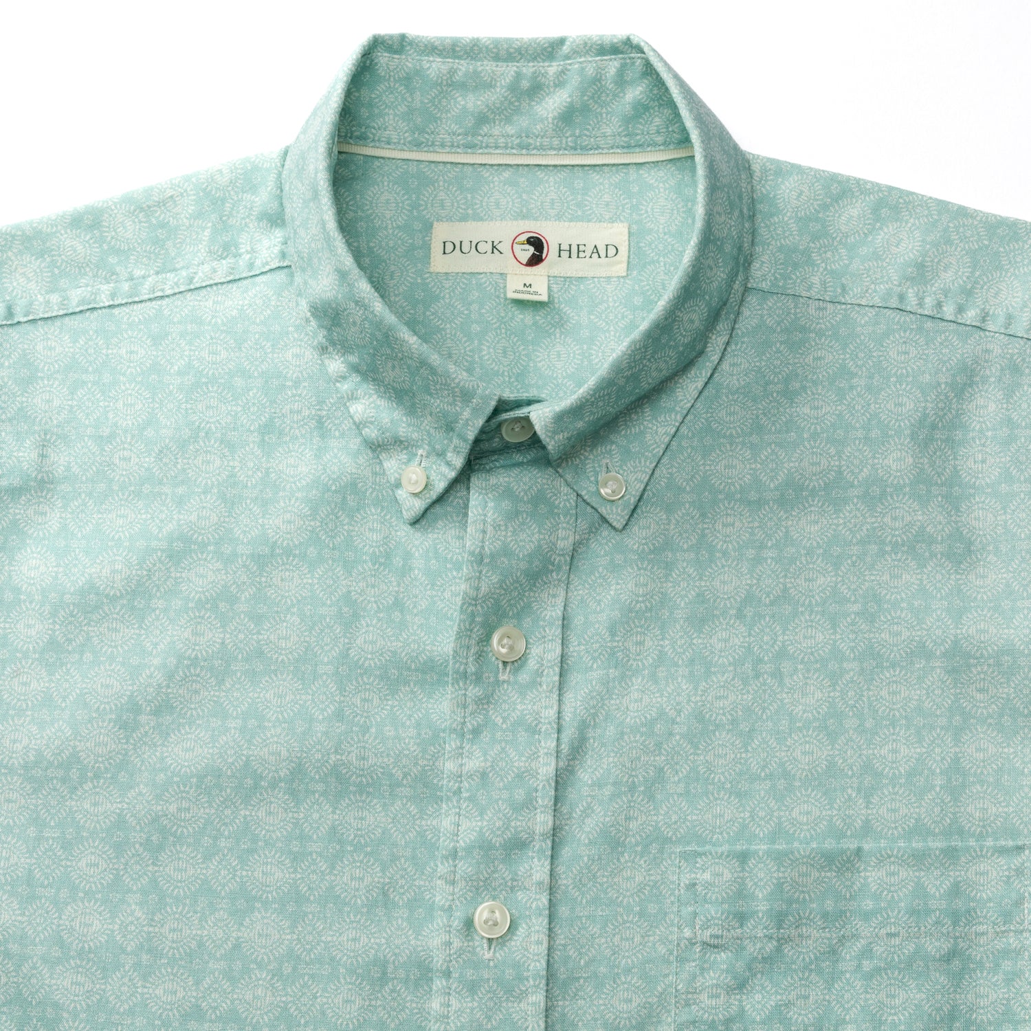 Hillcrest Print Short Sleeve Linen Cotton Oxford Sport Shirt - Marine Blue