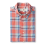 Boone Plaid Cotton Twill Sport Shirt - Sunwashed Red