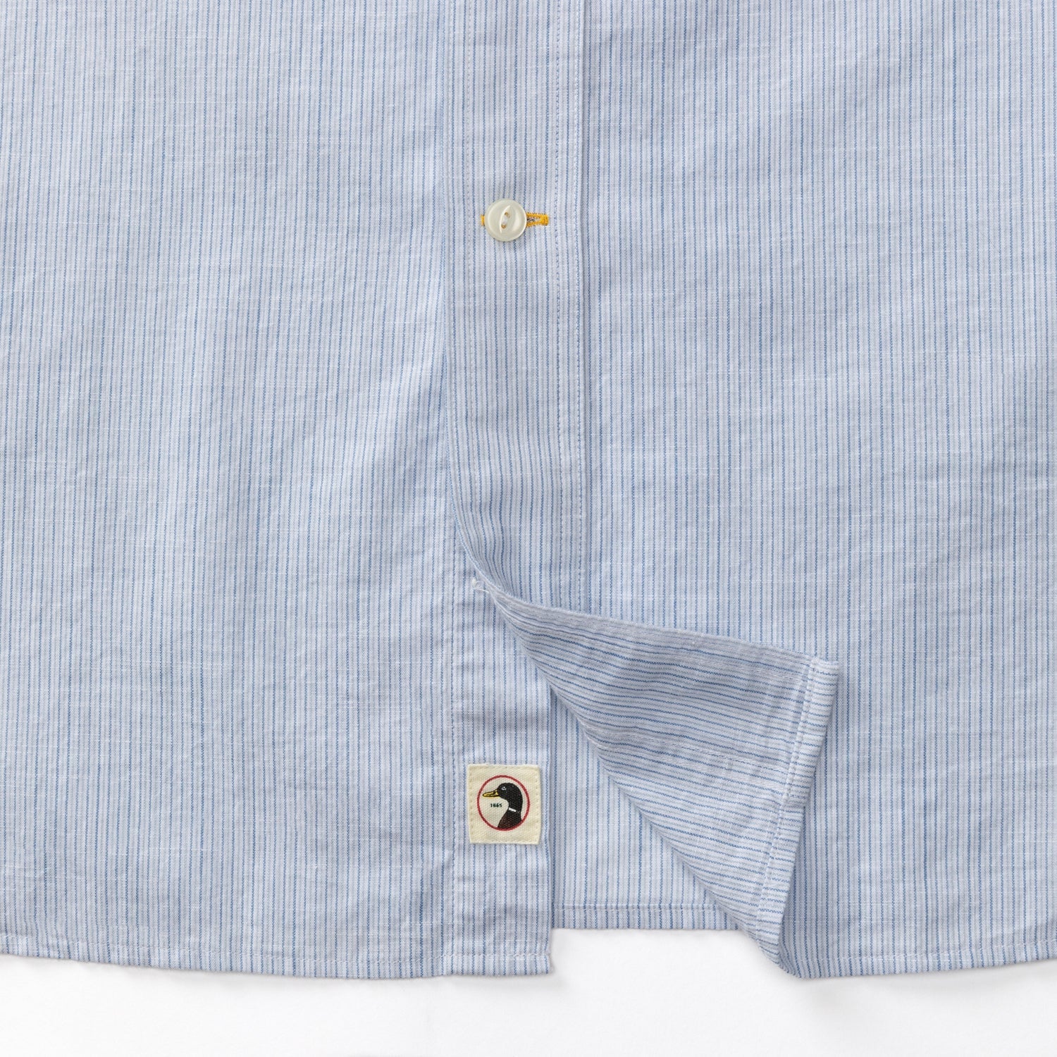 Donovan Stripe Cotton Slub Sport Shirt - Light Blue