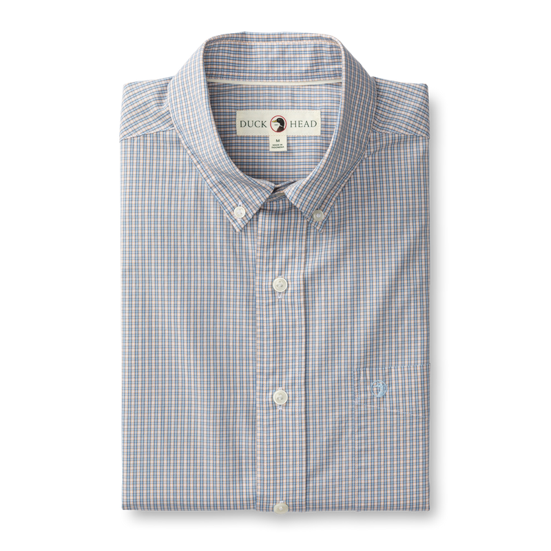 Ferry Plaid Cotton Poplin Sport Shirt - Light Blue