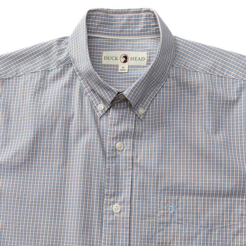 Ferry Plaid Cotton Poplin Sport Shirt - Light Blue