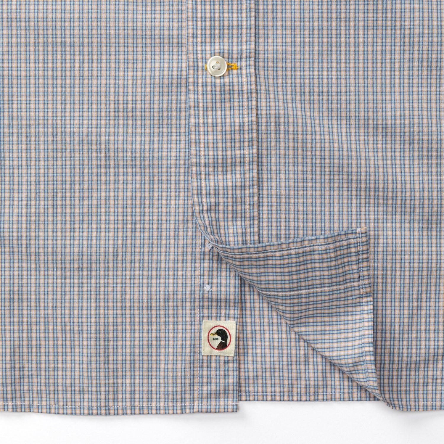 Ferry Plaid Cotton Poplin Sport Shirt - Light Blue