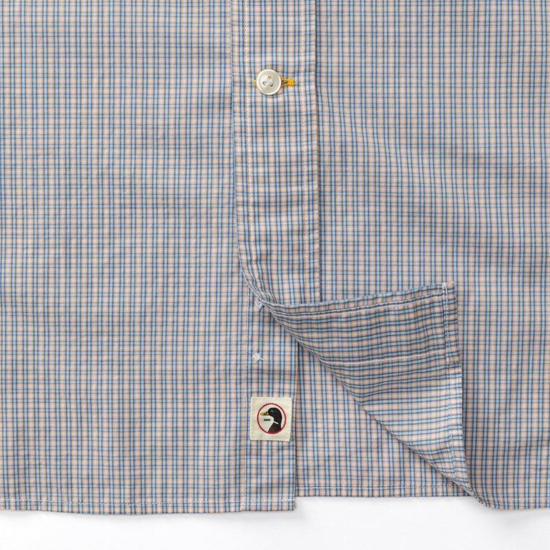 Ferry Plaid Cotton Poplin Sport Shirt - Light Blue