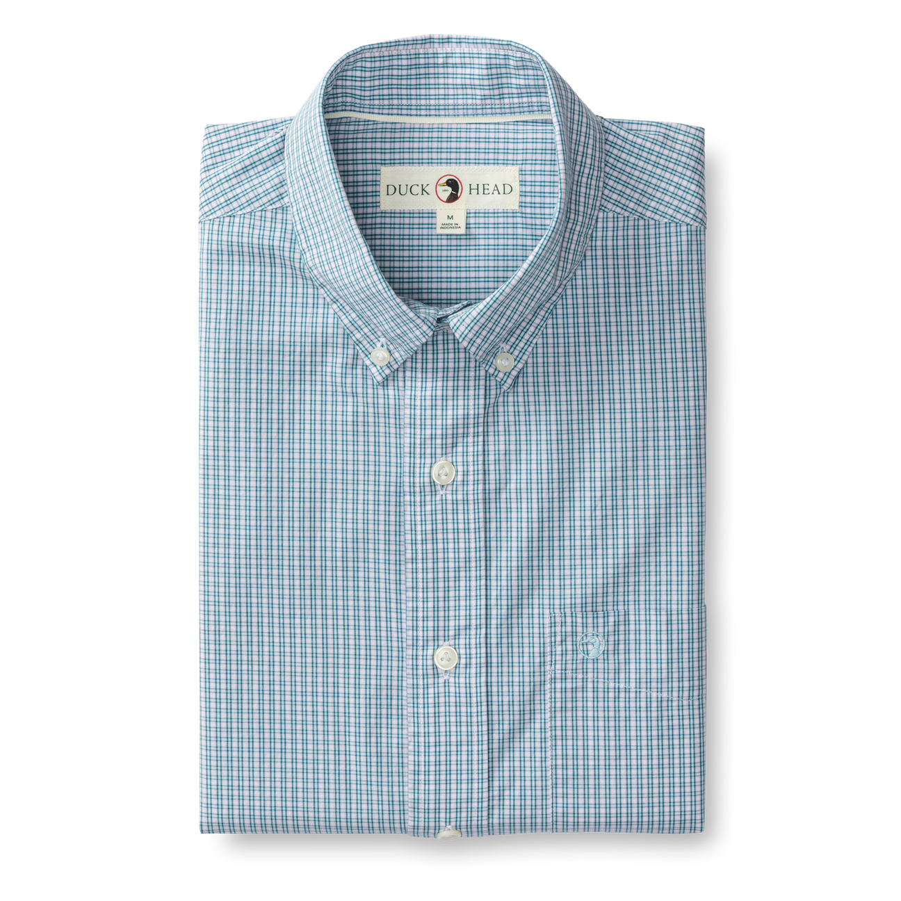 Ferry Plaid Cotton Poplin Sport Shirt - Pastel Blue