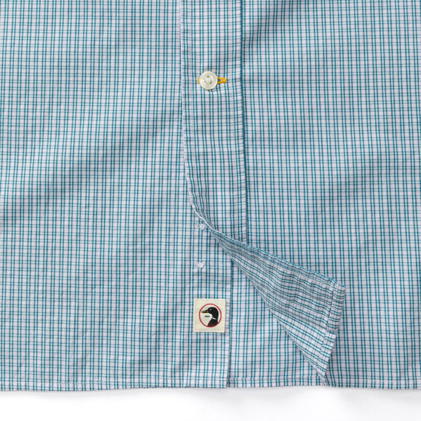 Ferry Plaid Cotton Poplin Sport Shirt - Pastel Blue