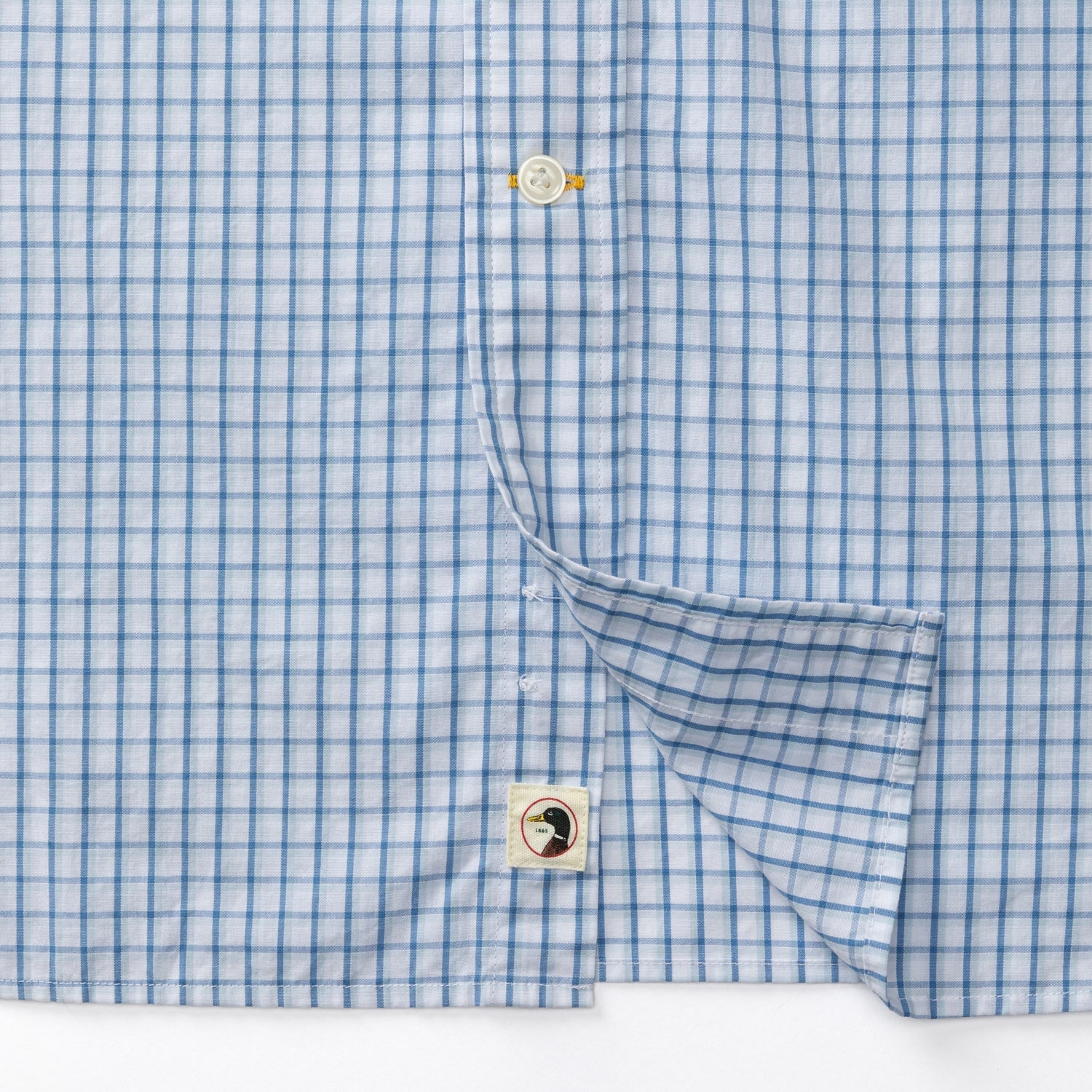 Edgewood Plaid Cotton Poplin Sport Shirt - Lake Blue