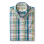 Cascade Plaid Cotton Poplin Sport Shirt - Pear Green