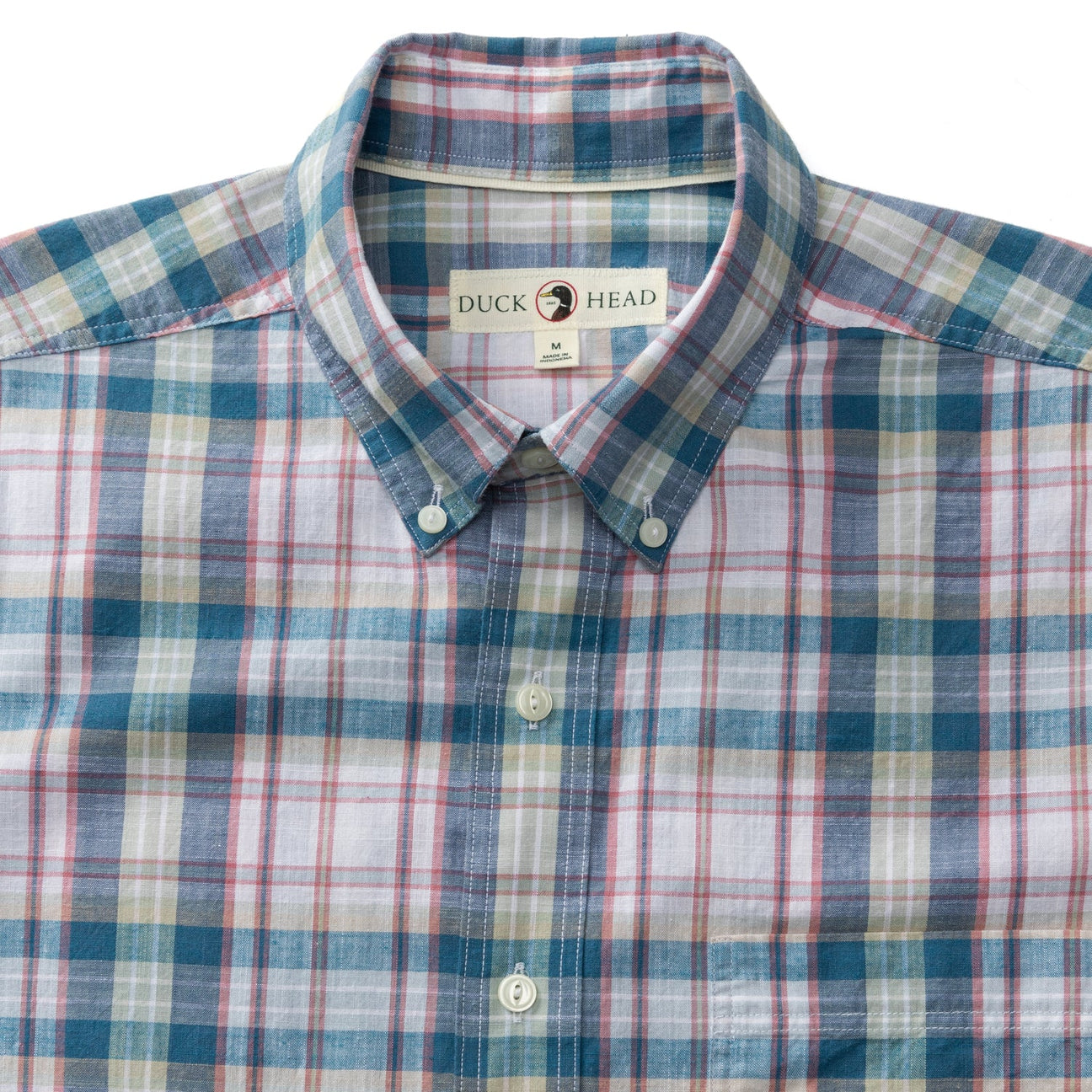 Owens Plaid Cotton Slub Sport Shirt - Shadow Blue
