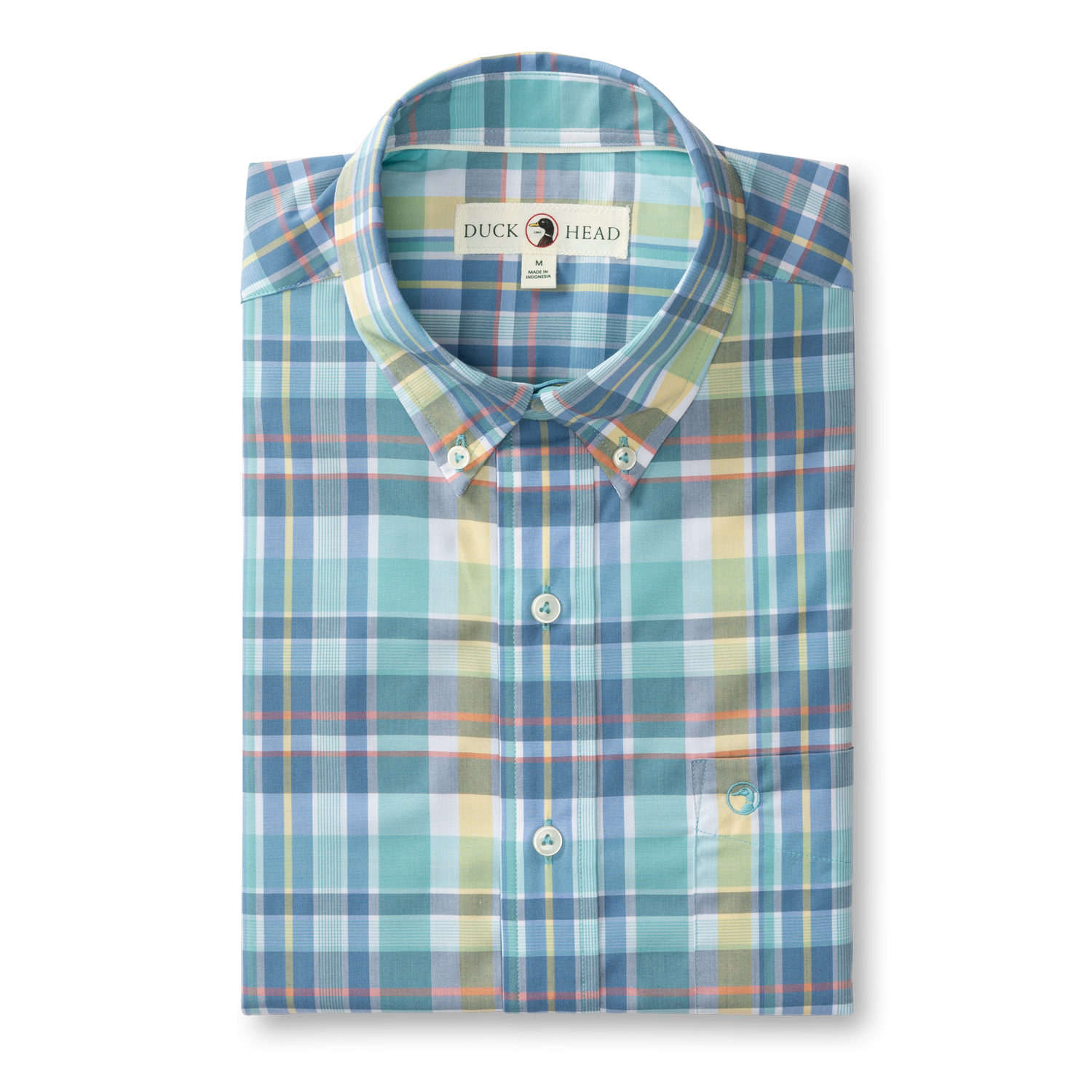 Page Plaid Performance Poplin Sport Shirt - Marine Blue