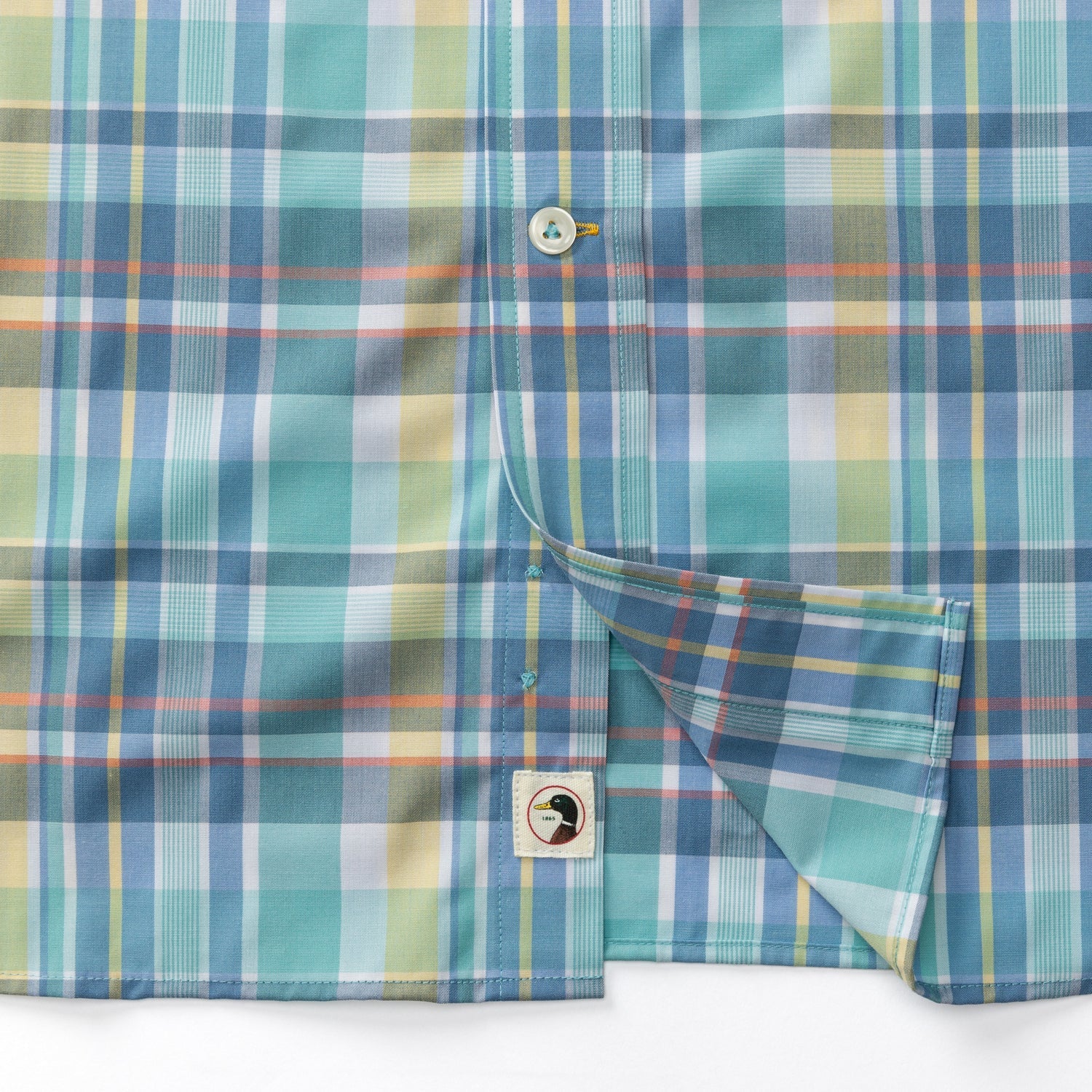 Page Plaid Performance Poplin Sport Shirt - Marine Blue