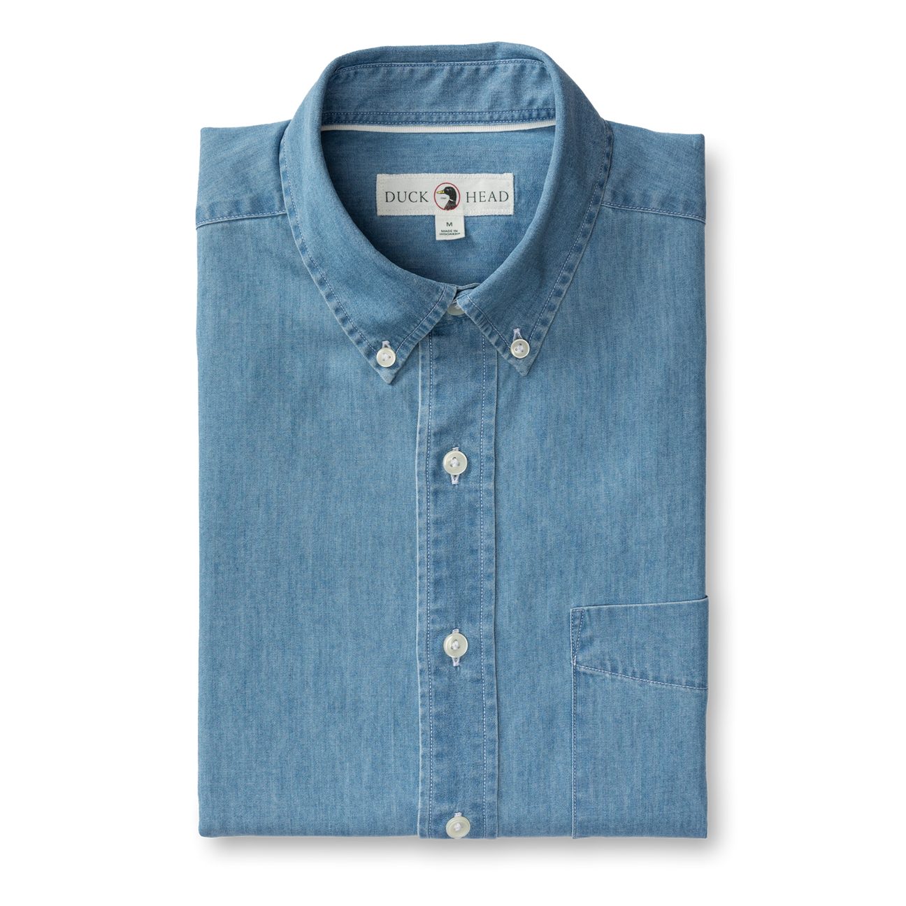 Dustin Solid Denim Twill Sport Shirt - Denim