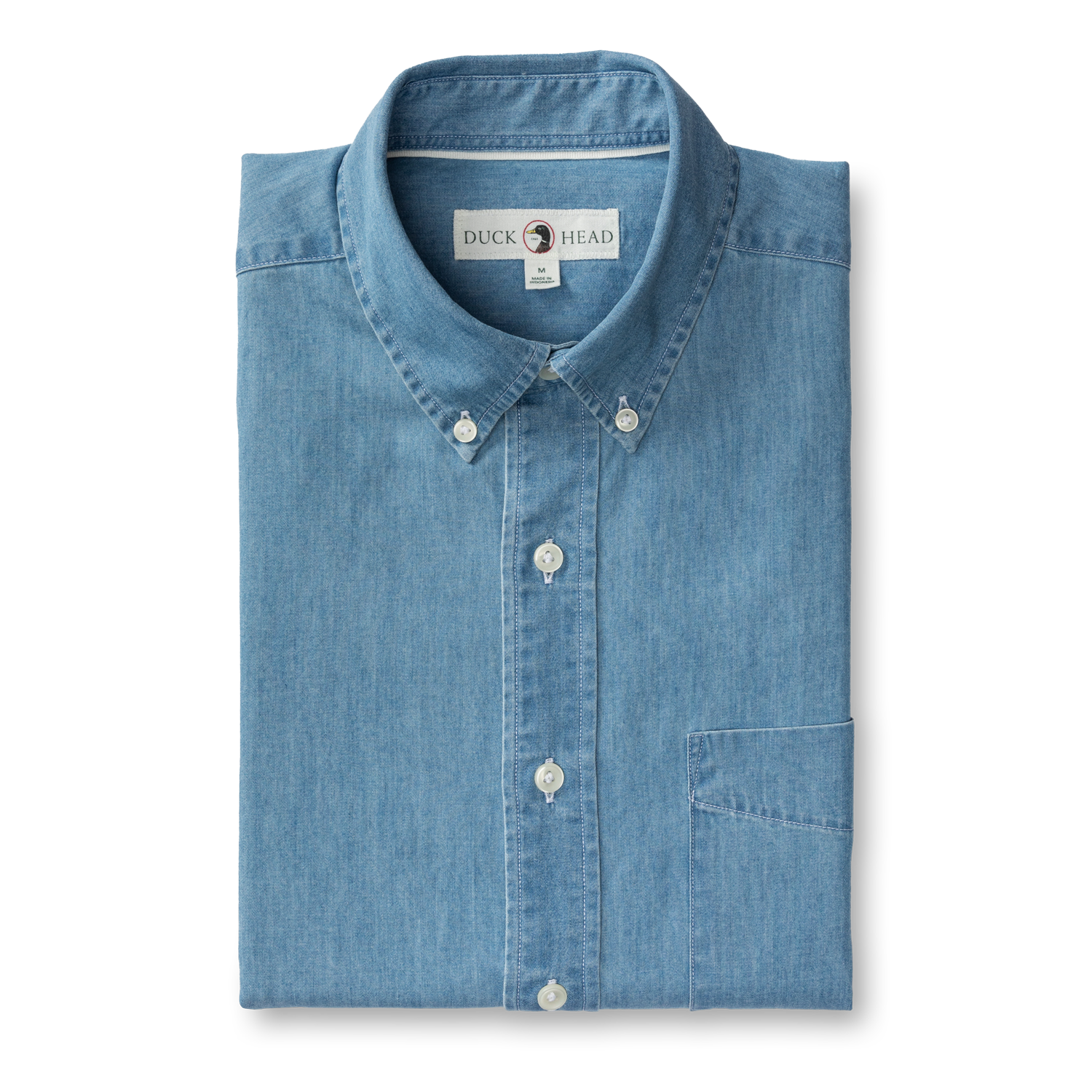 Dustin Solid Denim Twill Sport Shirt - Denim