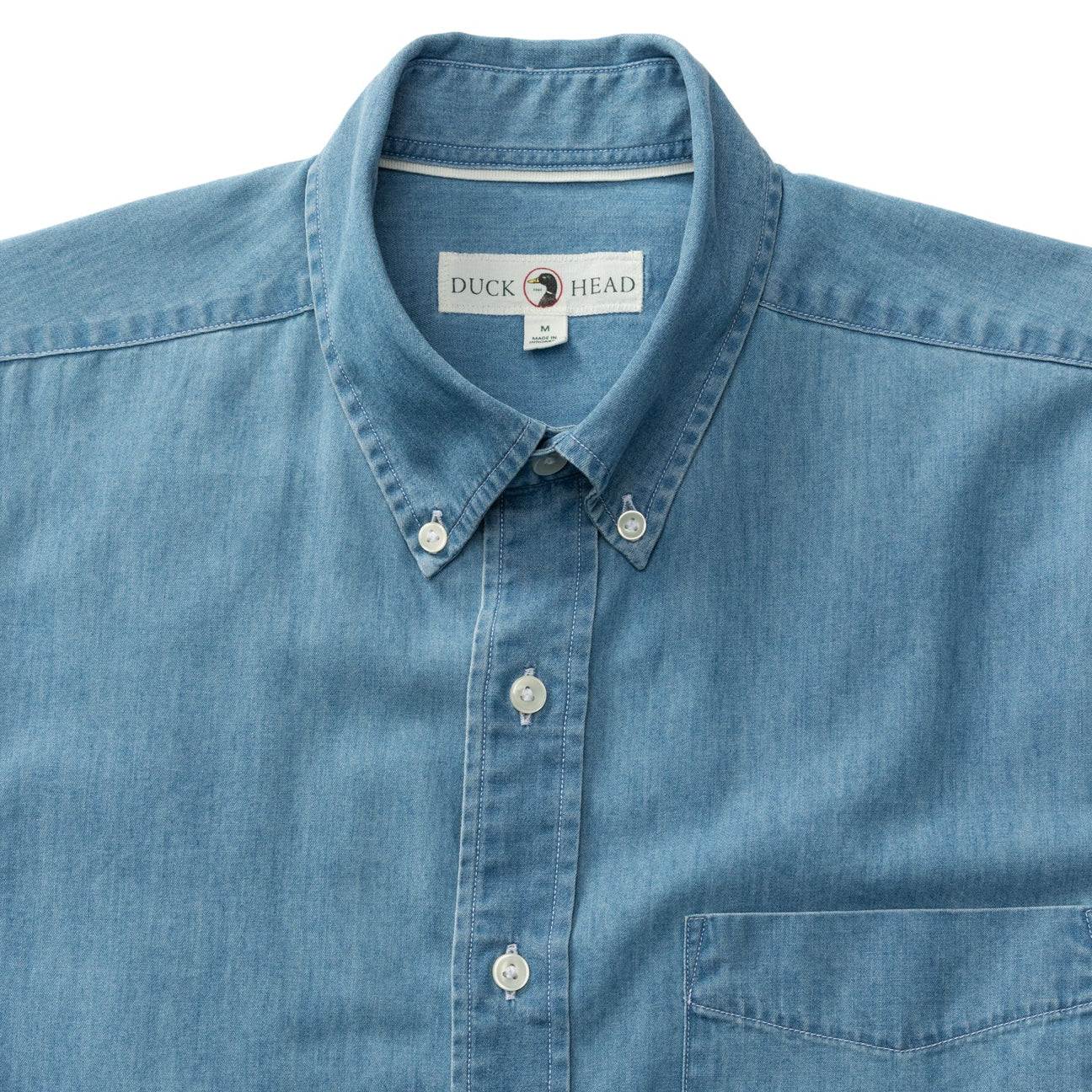 Dustin Solid Denim Twill Sport Shirt - Denim