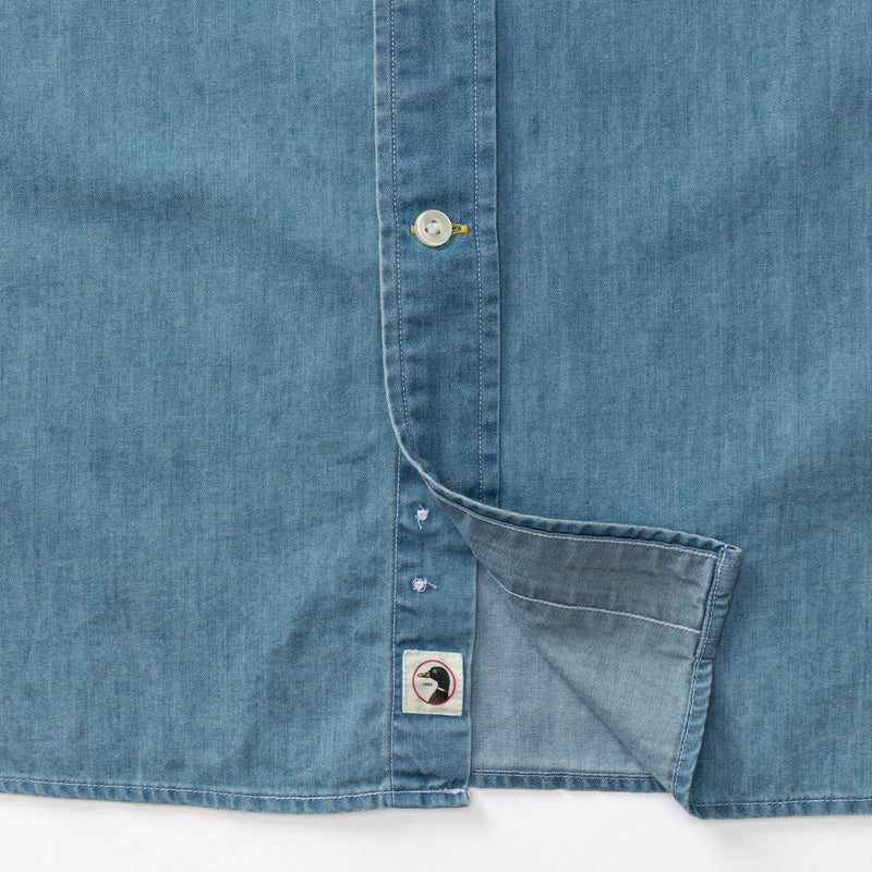Dustin Solid Denim Twill Sport Shirt - Denim