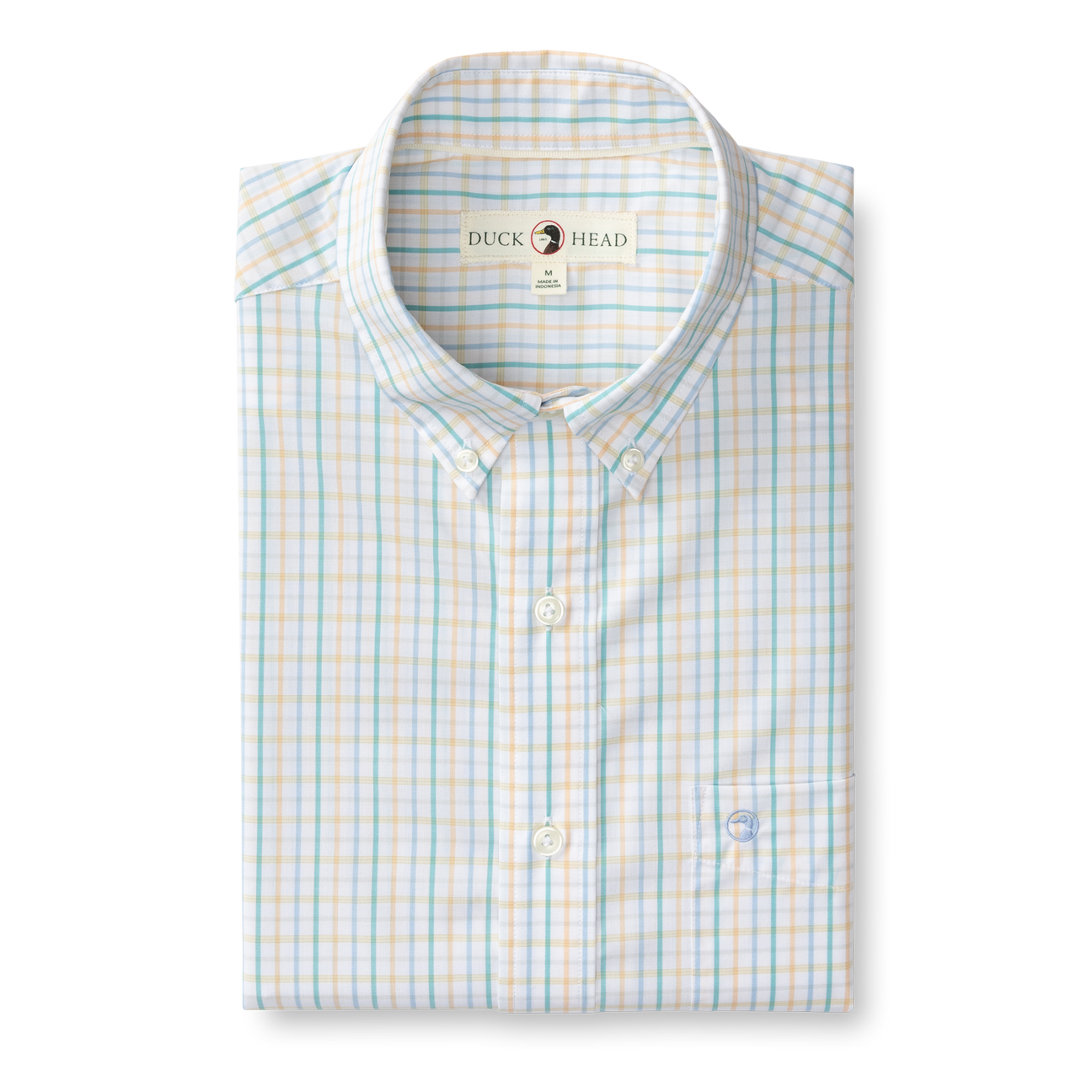 Gaston Plaid Performance Poplin Sport Shirt - Faded Peach