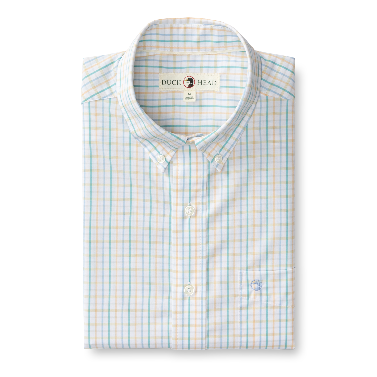 Gaston Plaid Performance Poplin Sport Shirt - Faded Peach
