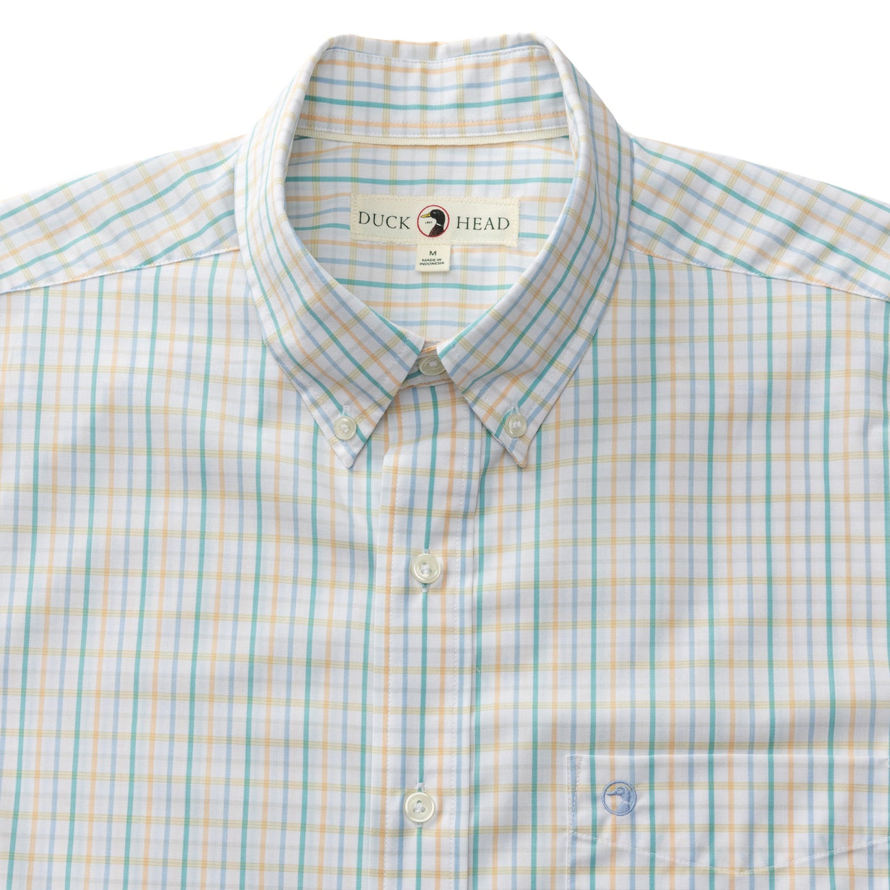 Gaston Plaid Performance Poplin Sport Shirt - Faded Peach