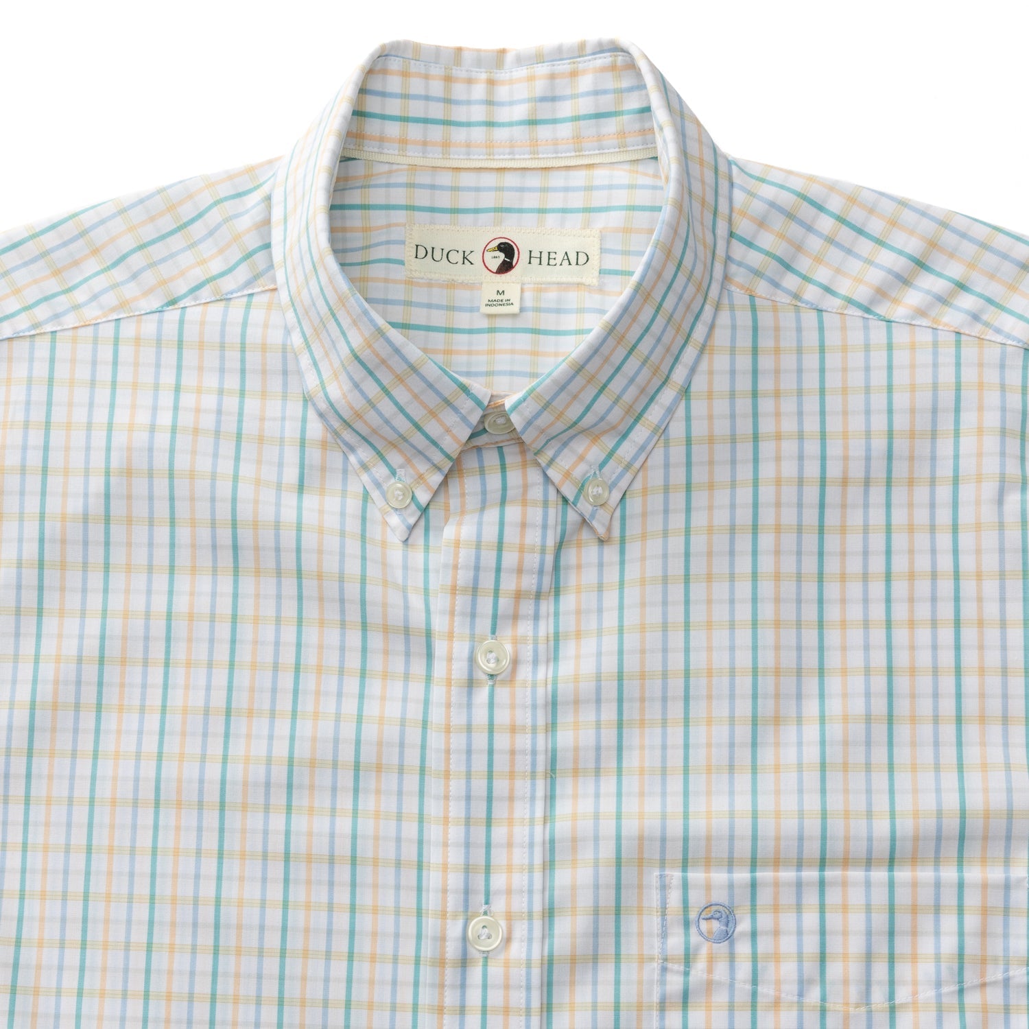 Gaston Plaid Performance Poplin Sport Shirt - Faded Peach