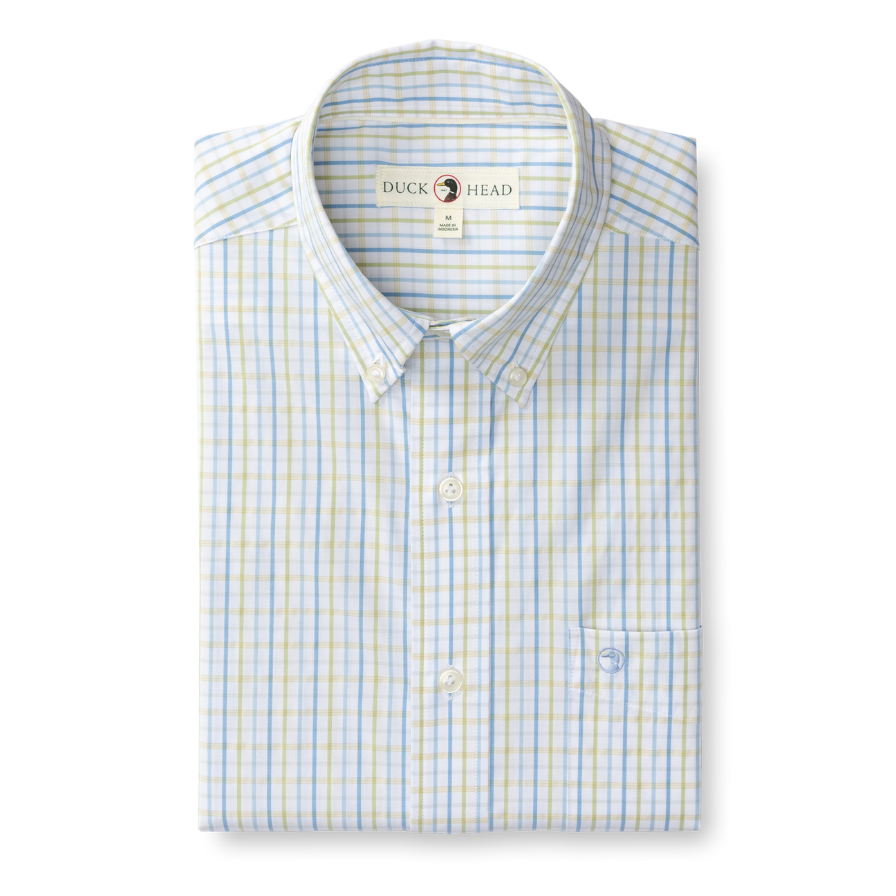 Gaston Plaid Performance Poplin Sport Shirt - Pear Green