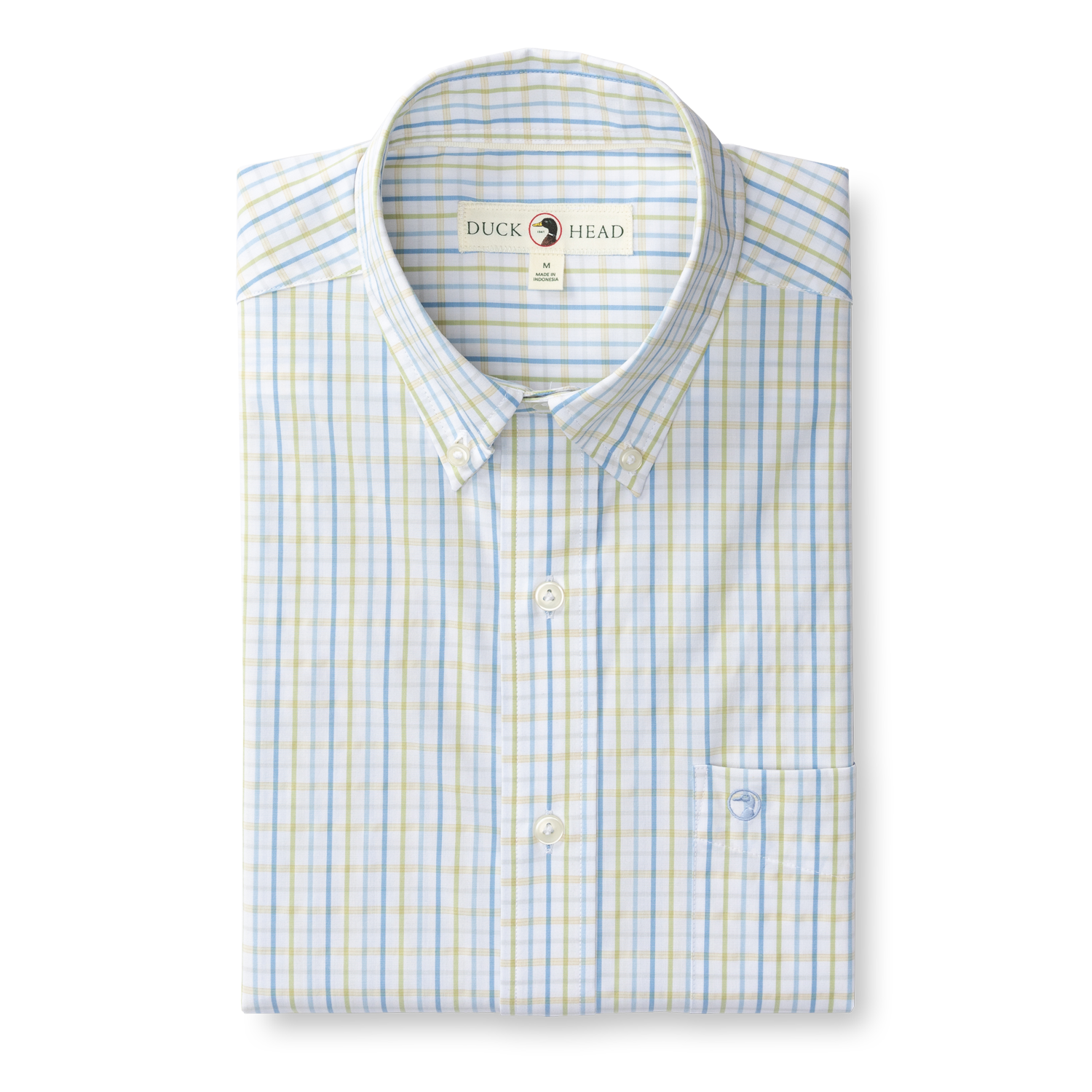 Gaston Plaid Performance Poplin Sport Shirt - Pear Green