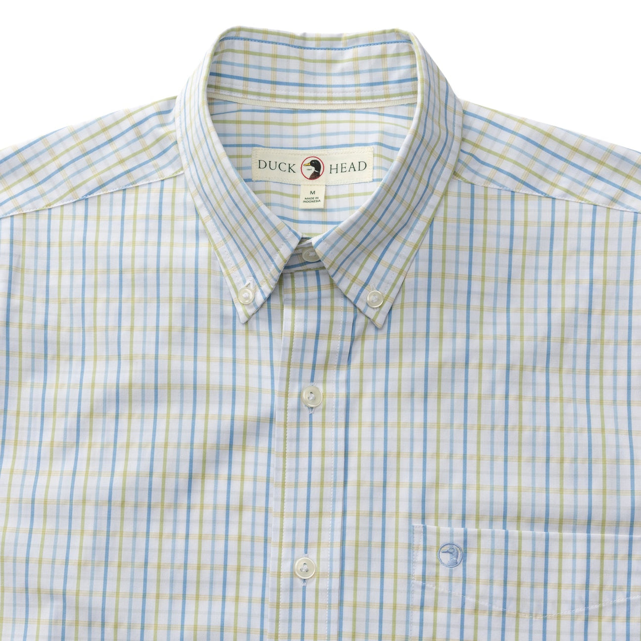 Gaston Plaid Performance Poplin Sport Shirt - Pear Green