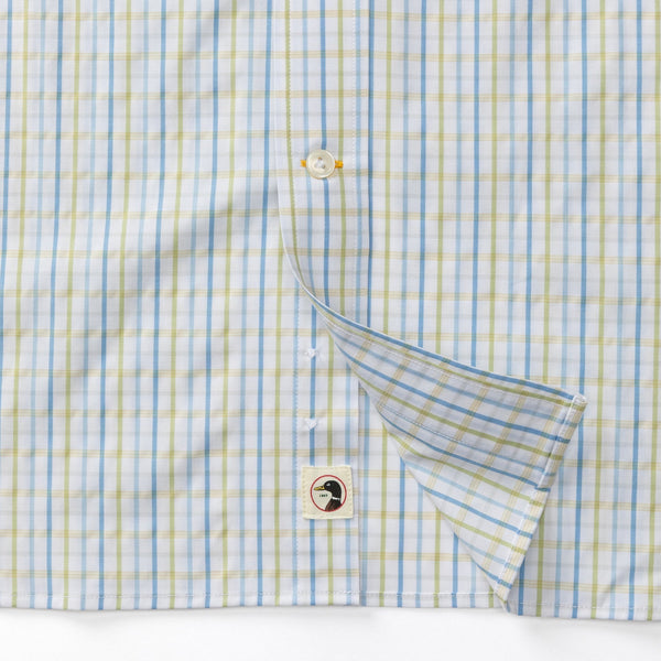 Gaston Plaid Performance Poplin Sport Shirt - Pear Green