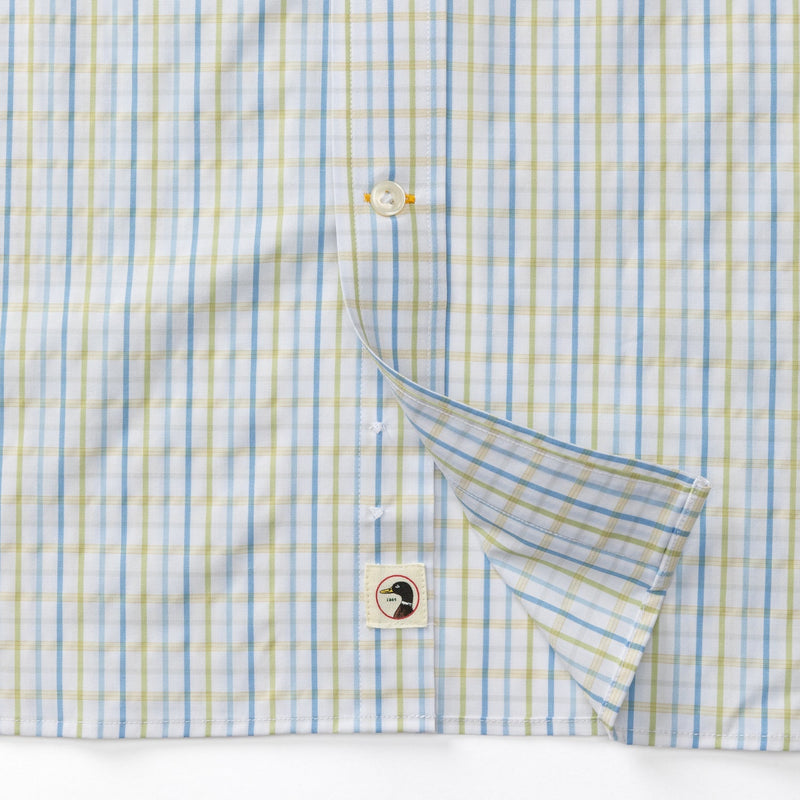 Gaston Plaid Performance Poplin Sport Shirt - Pear Green