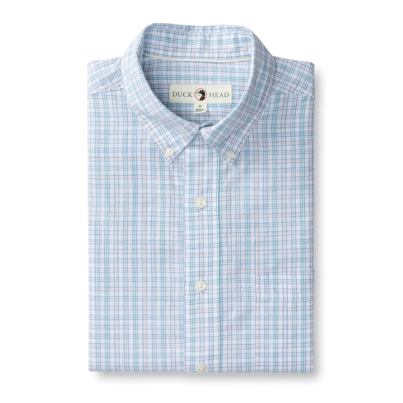 Barlow Plaid Cotton Slub Sport Shirt - Pastel Pink
