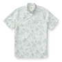 Lakeview Print Short Sleeve Linen Cotton Oxford Sport Shirt - Soft White