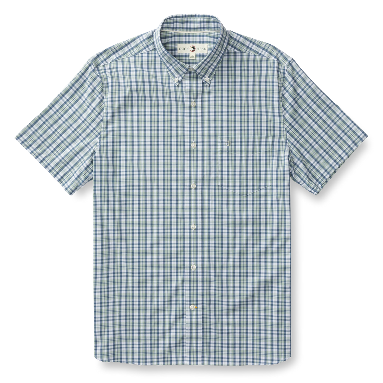 Cobble Plaid Short Sleeve Performance Poplin Sport Shirt - Shadow Green