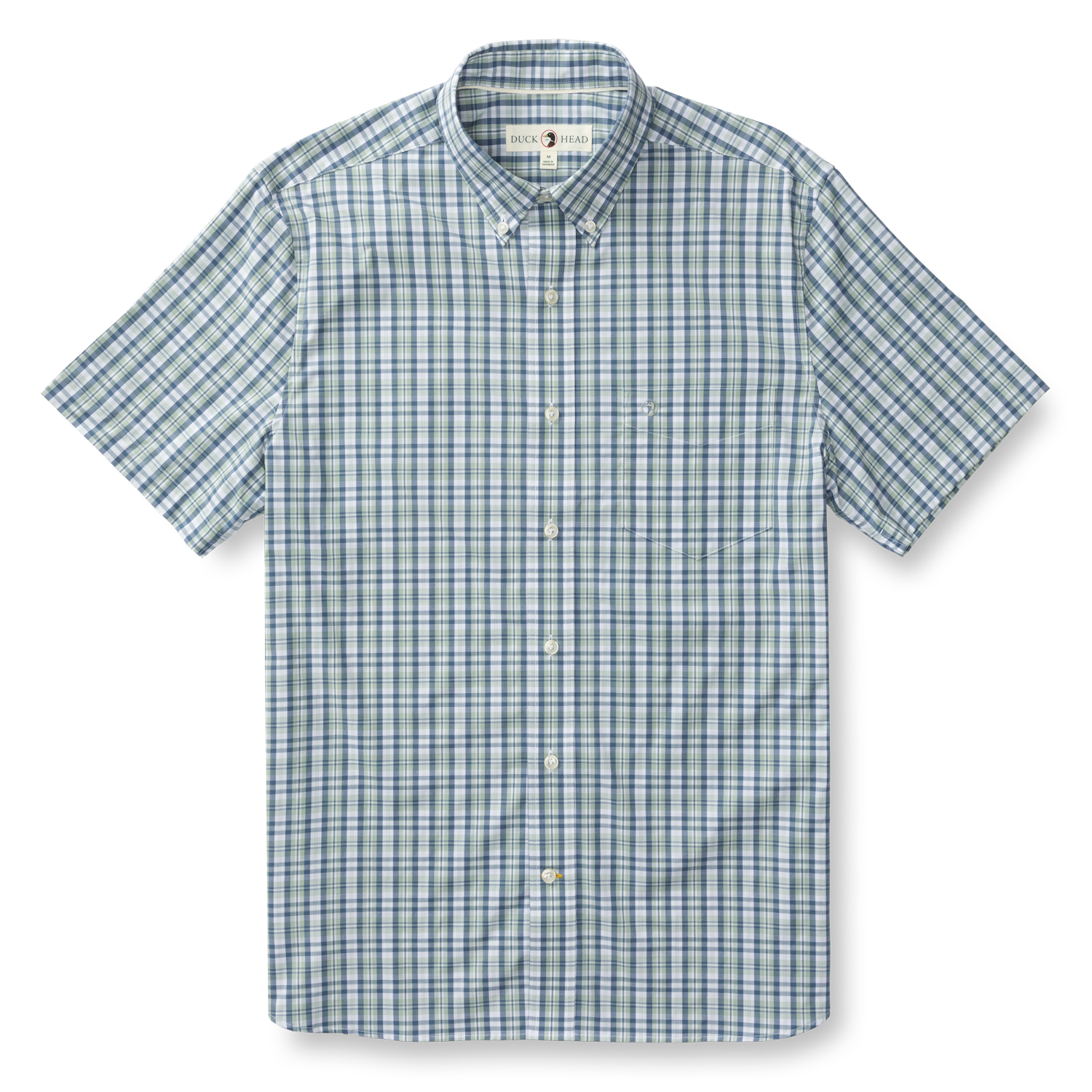 Cobble Plaid Short Sleeve Performance Poplin Sport Shirt - Shadow Green