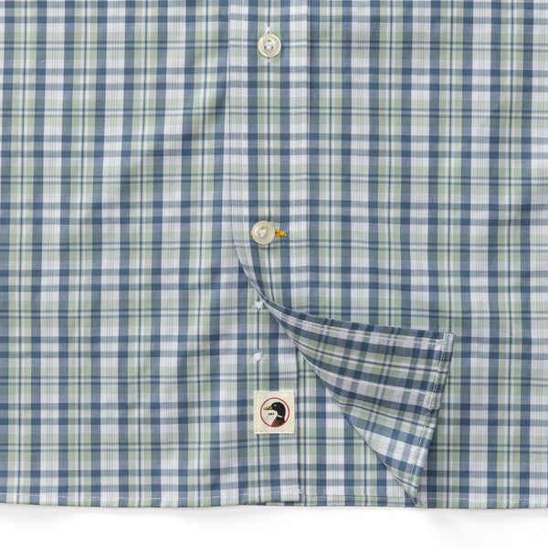 Cobble Plaid Short Sleeve Performance Poplin Sport Shirt - Shadow Green