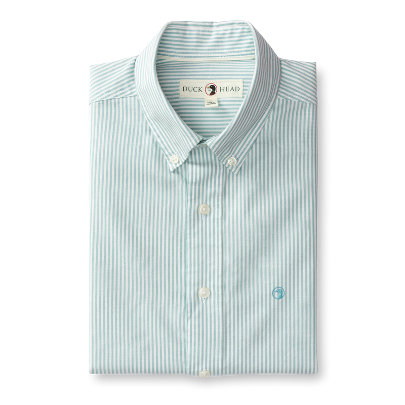 Collins Stripe Cotton Oxford Sport Shirt - Marine Blue