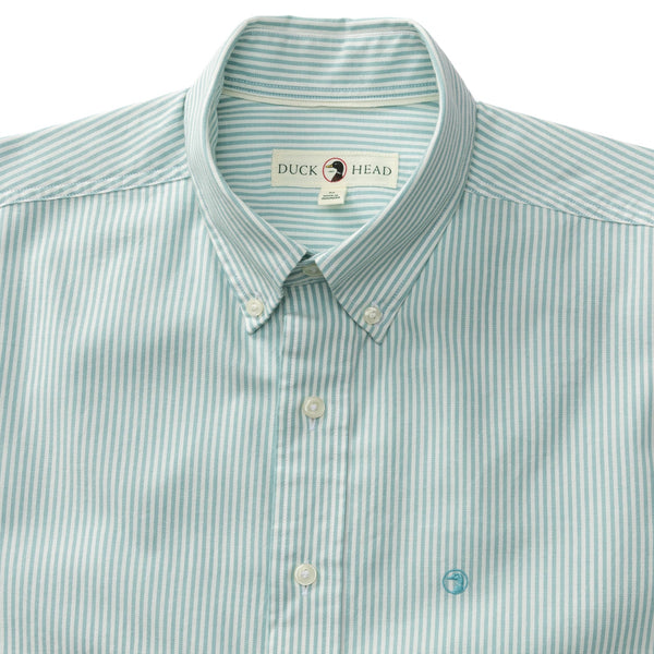 Collins Stripe Cotton Oxford Sport Shirt - Marine Blue
