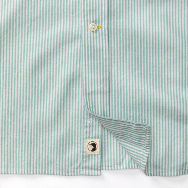 Collins Stripe Cotton Oxford Sport Shirt - Marine Blue