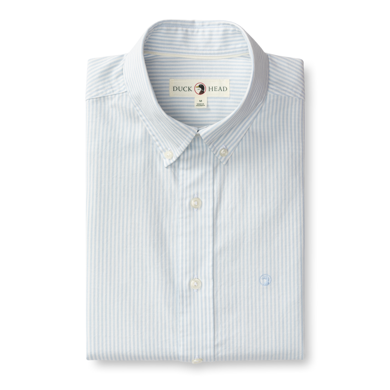 Collins Stripe Cotton Oxford Sport Shirt - Light Blue