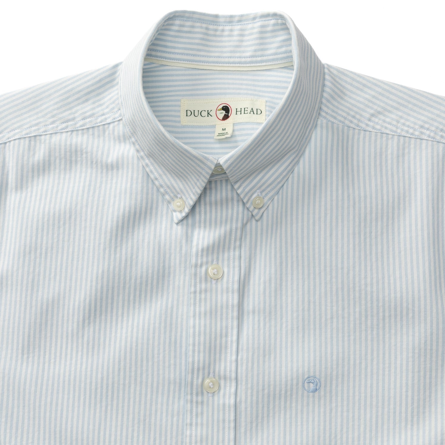 Collins Stripe Cotton Oxford Sport Shirt - Light Blue