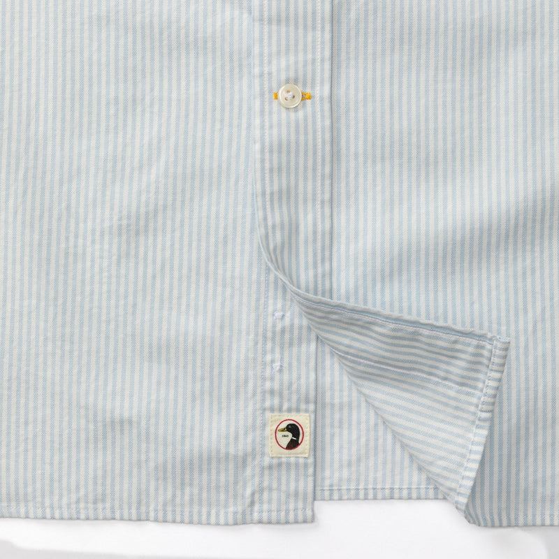 Collins Stripe Cotton Oxford Sport Shirt - Light Blue