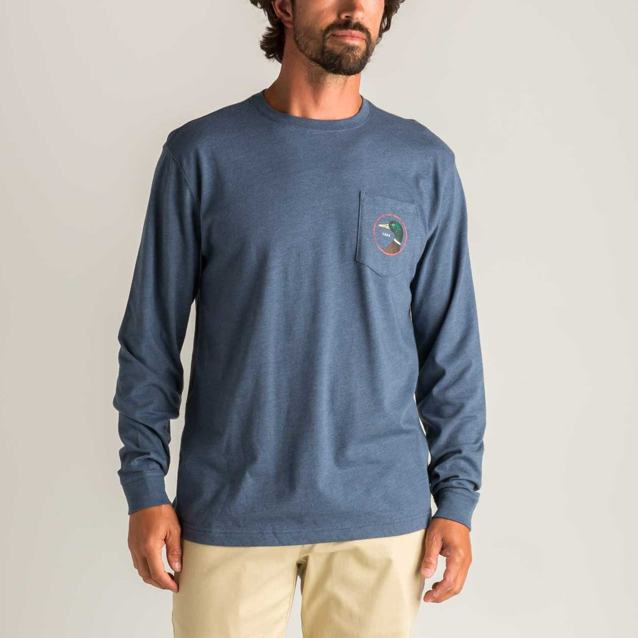 Logo Long Sleeve T-Shirt - Heather Navy