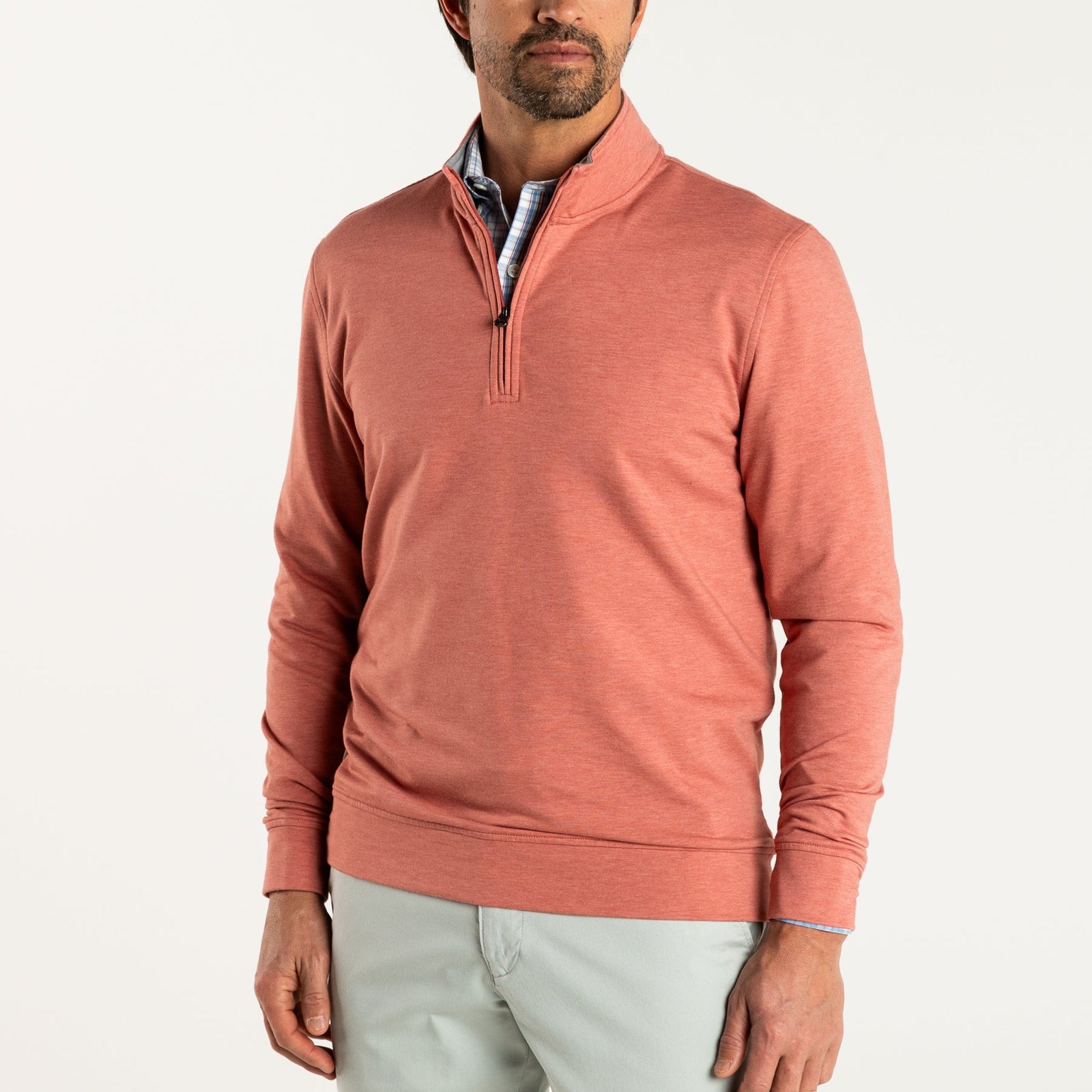 Dunmore Performance 1/4 Zip Pullover - Faded Red Heather