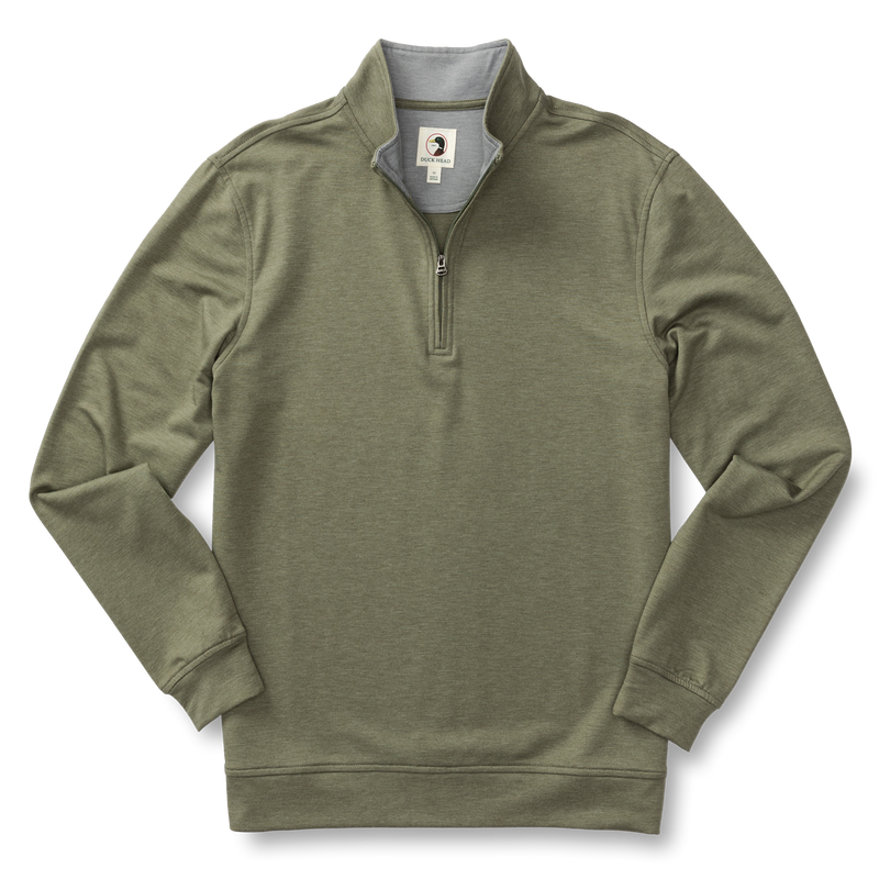 Dunmore Performance 1/4 Zip Pullover - Deep Lichen Olive Heather