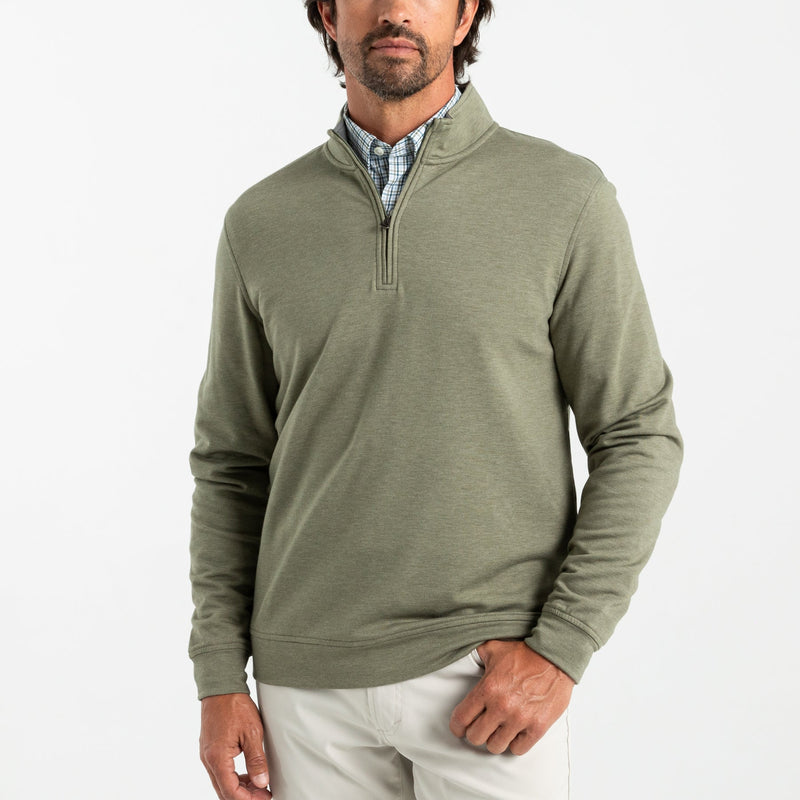 Dunmore Performance 1/4 Zip Pullover - Deep Lichen Olive Heather